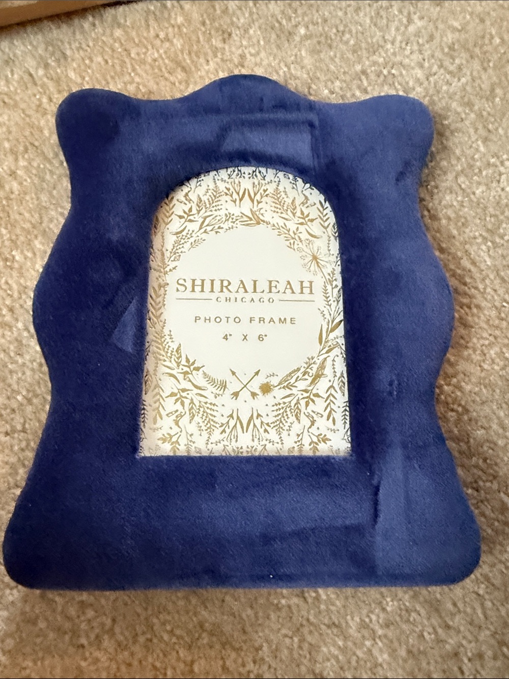 Shiraleah Velvet Photo Frame in Navy Blue